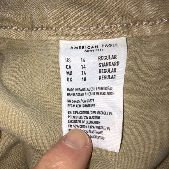 American Eagle Outfitters Womens Medium Tan High Rise Crop Jean Jegging Sz M - Picture 11 of 13